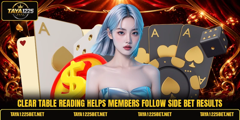 Clear table reading helps members follow side bet results