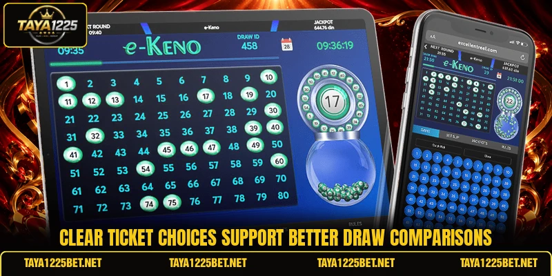 Clear ticket choices support better draw comparisons