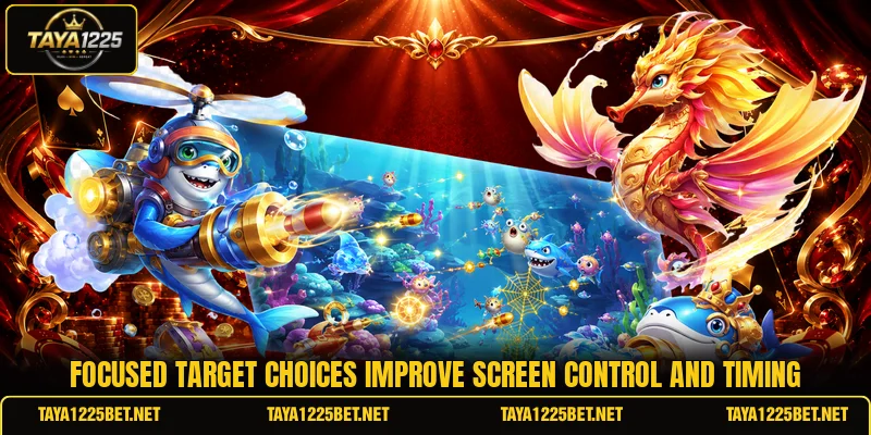 Focused target choices improve screen control and timing