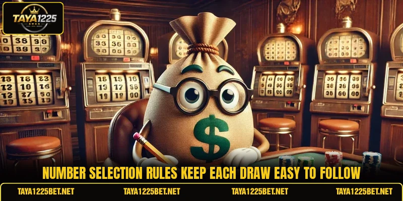 Number selection rules keep each draw easy to follow
