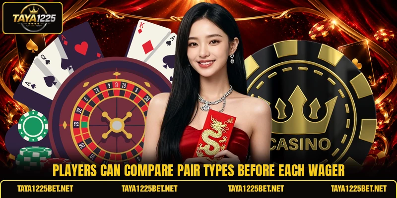Players can compare pair types before each wager