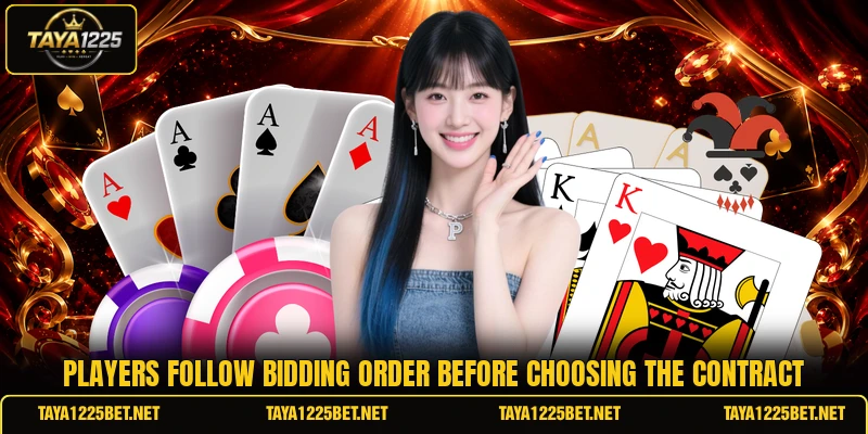 Players follow bidding order before choosing the contract